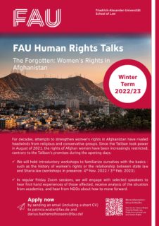 Zum Artikel "FAU Human Rights Talks Winter Term 2022/23"