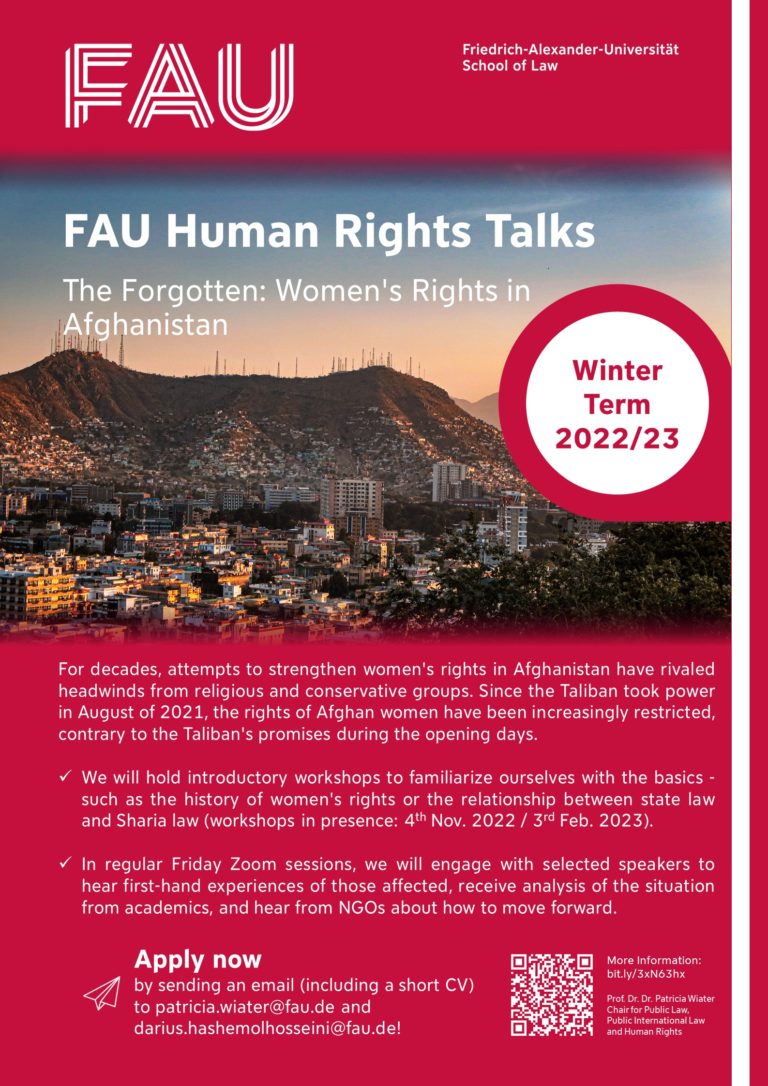 FAU Human Rights Talks Winter Term 2022/23
