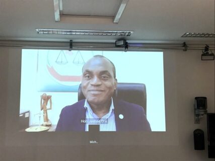 Video conference with Justice Sylvain Oré (President of the African Court on Human and Peoples’ Rights) as part of the FAU Human Rights Talks of summer term 2019.