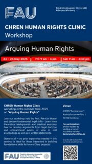 Zum Artikel "Workshop: Arguing Human Rights (CHREN Human Rights Clinic)"