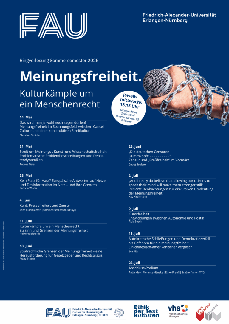 Ringvorlesung Meinungsfreiheit – 28. Mai 2025
